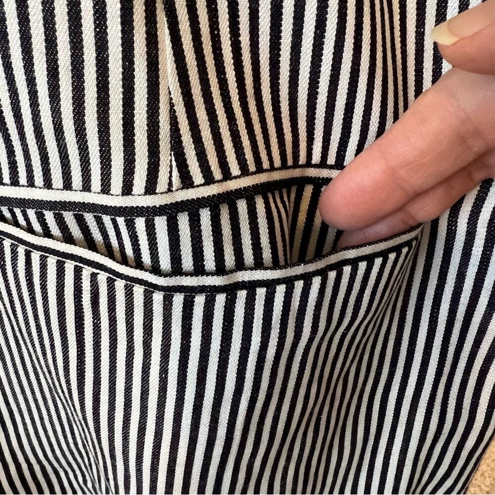 Cupcakes and Cashmere Dove Blazer Boyfriend Striped Oversized Medium Linen Blend - Picture 14 of 14